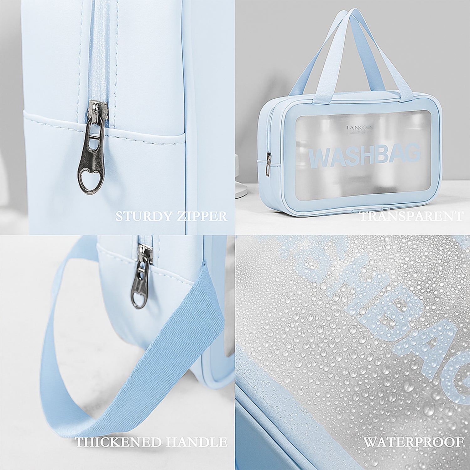 3-in-1 Waterproof Transparent Travel Toiletry Bag Set 3-in-1 Waterproof Transparent Travel Toiletry Bag Set